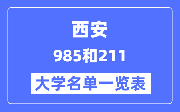 西安有哪些大學是985和211,西安985和211高校名單一覽