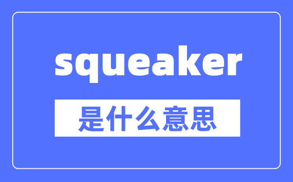 squeaker是什么意思,squeaker怎么讀,中文翻譯是什么