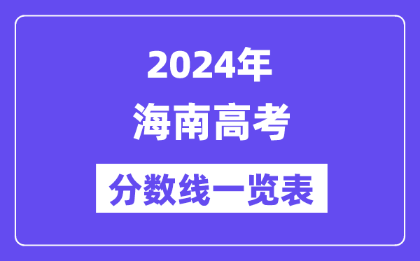 2024年海南高考分數線一覽表（含一本,二本,專科分數線）
