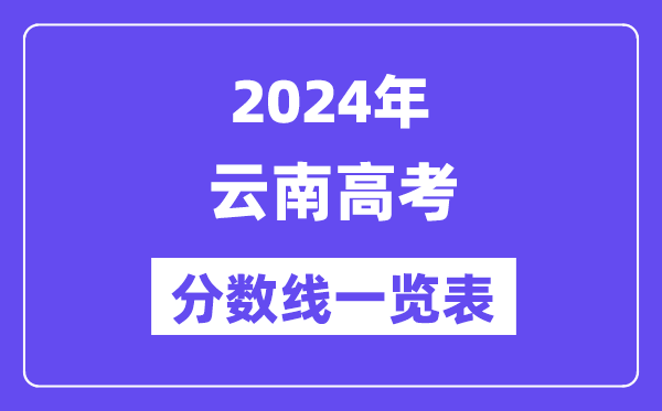 2024年云南高考分?jǐn)?shù)線一覽表（含一本,二本,專(zhuān)科分?jǐn)?shù)線）