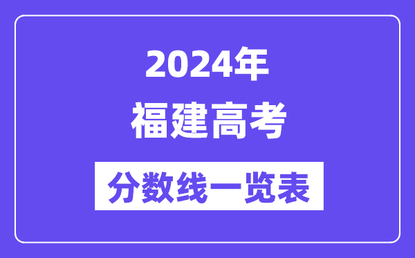 2024年福建高考分數線一覽表（含一本,二本,專科分數線）