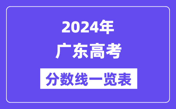 2024年廣東高考分數線一覽表（含一本,二本,專科分數線）