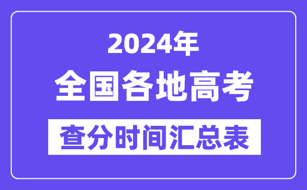 2024年全國(guó)各地高考查分時(shí)間匯總表（完整版）
