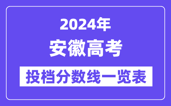 2024年安徽高考投檔分數線一覽表（本科、專科、物理、歷史）