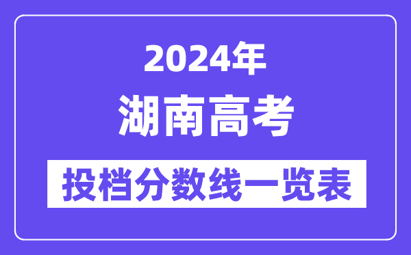2024年湖南高考投檔分數線一覽表（本科、專科、物理、歷史）