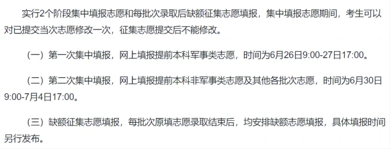 2024全國各地高考志愿填報時間和截止時間一覽表（完整版）