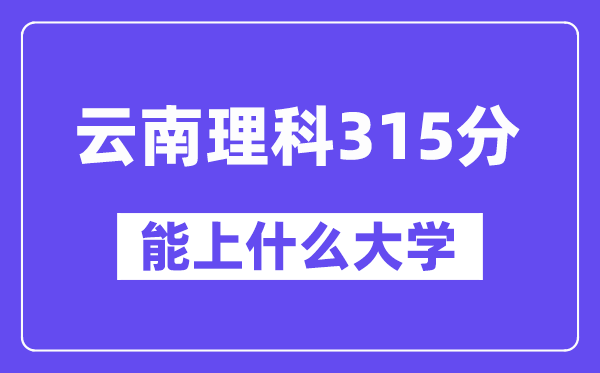 云南理科315分左右能上什么大學？