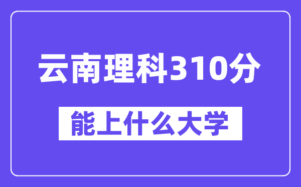 云南理科310分左右能上什么大學？