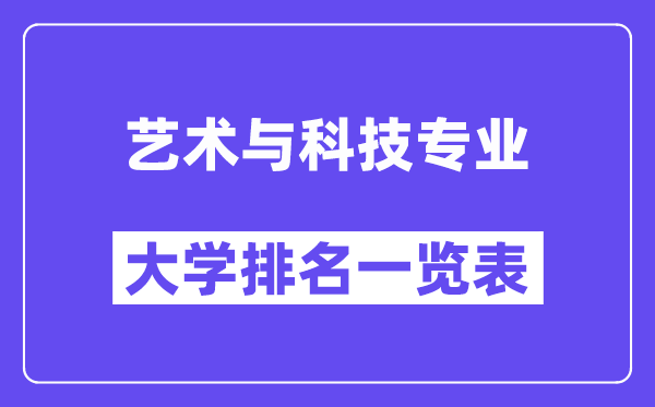 全國藝術與科技專業大學排名一覽表（最新排行榜）