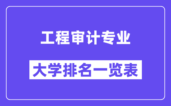 全國工程審計專業大學排名一覽表（最新排行榜）