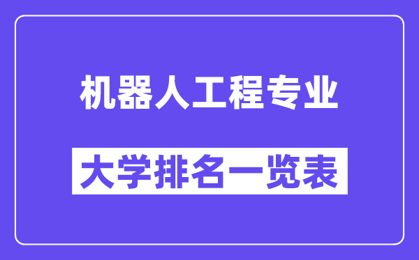 全國機器人工程專業大學排名一覽表（最新排行榜）