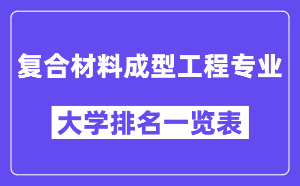 全國復合材料成型工程專業大學排名一覽表（最新排行榜）