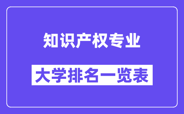 全國知識產(chǎn)權(quán)專業(yè)大學排名一覽表（最新排行榜）