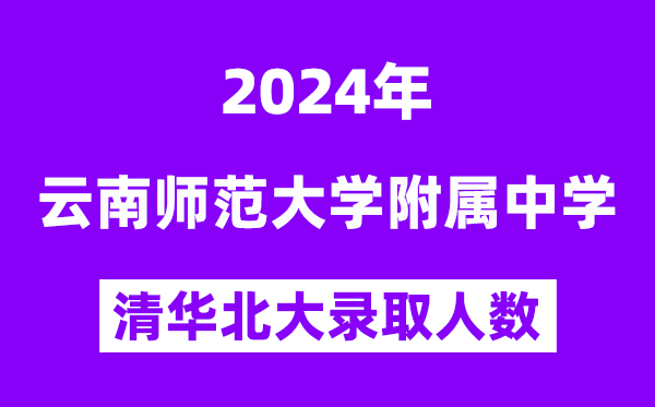 2024年云師大附中清華北大錄取人數是多少？附歷年分數線