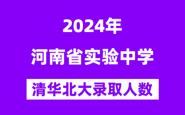 2024年河南省實驗中學考入清華北大人數是多少？附歷年分數線