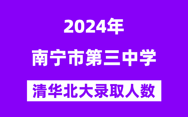 2024年南寧三中考入清華北大人數(shù)是多少？附歷年分?jǐn)?shù)線