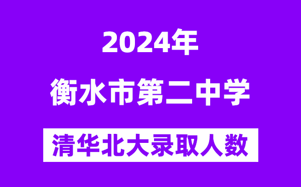 2024年衡水二中考入清華北大人數是多少？附歷年分數線