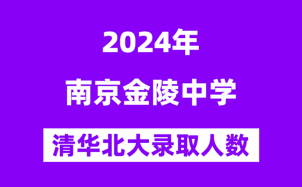 2024年金陵中學考入清華北大人數是多少？附歷年分數線