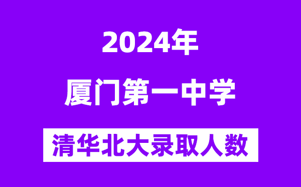 2024年廈門一中考入清華北大人數是多少？附歷年分數線