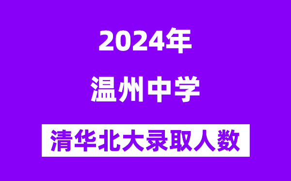 2024年溫州中學考入清華北大人數是多少?附歷年分數線