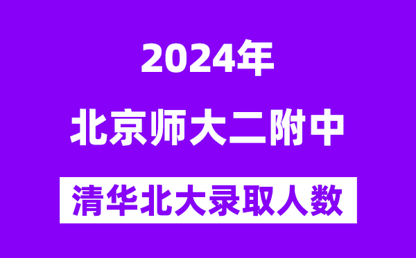 2024年北師大二附中考入清華北大人數是多少？附歷年分數線