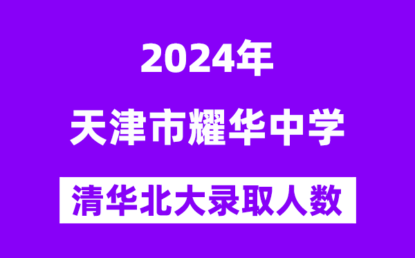 2024年天津市耀華中學考入清華北大人數是多少？附歷年分數線