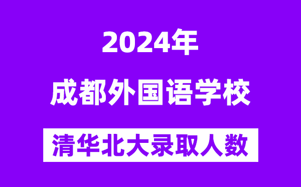 2024年成都外國語學校考入清華北大人數是多少？附歷年分數線