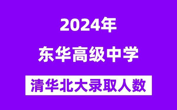 2024年東莞東華高中考入清華北大人數是多少？附歷年分數線