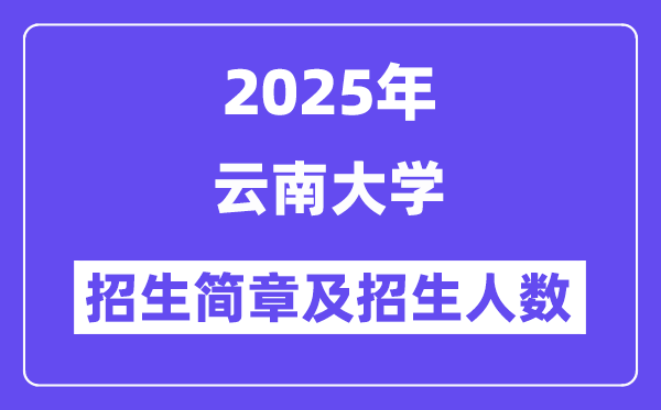 云南大學2025高考招生簡章及各省招生計劃人數