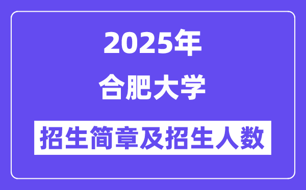 合肥大學(xué)2025高考招生簡章,各省招生計(jì)劃人數(shù)匯總