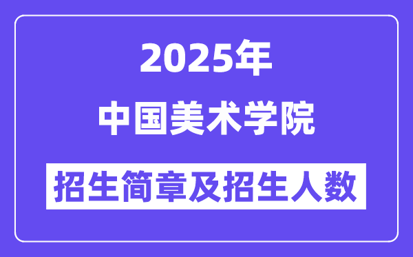 中國美術學院2025高考招生簡章,各省招生計劃人數匯總