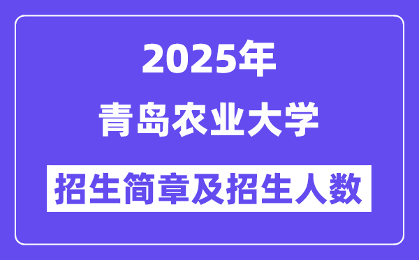 青島農業大學2025高考招生簡章,各省招生計劃人數匯總