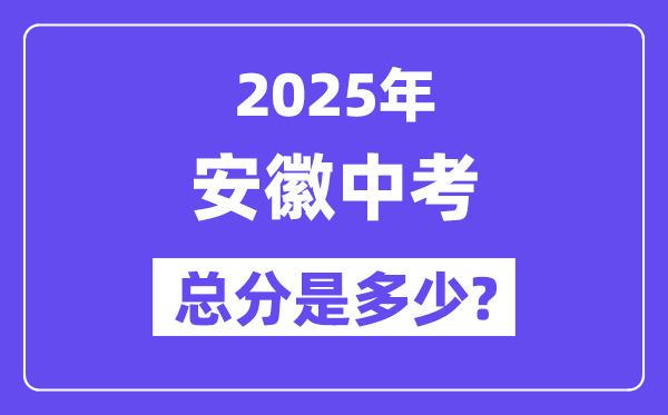 2025安徽中考總分多少分,各科目怎么分配的？