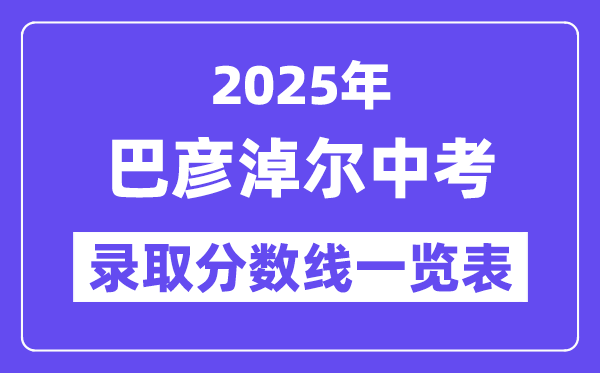 2025年巴彥淖爾中考各高中錄取分數線一覽表