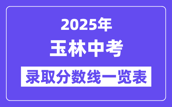 2025年玉林中考各高中錄取分?jǐn)?shù)線一覽表