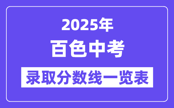 2025年百色中考各高中錄取分?jǐn)?shù)線一覽表
