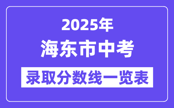 2025年海東市中考各高中錄取分數線一覽表
