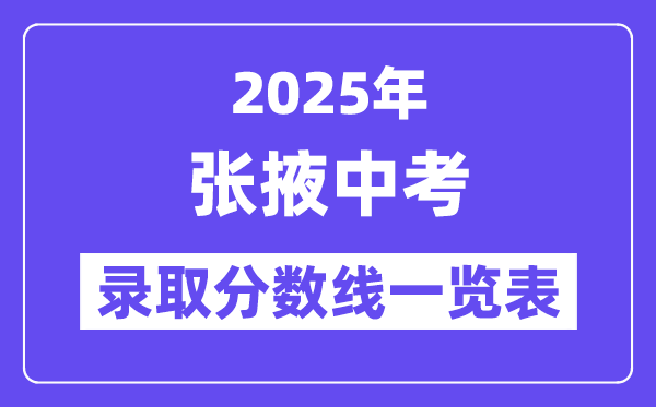 2025年張掖中考各高中錄取分數(shù)線一覽表