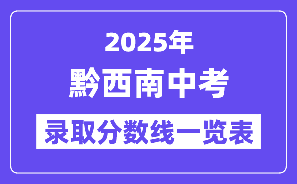 2025年黔西南州中考各高中錄取分?jǐn)?shù)線(xiàn)一覽表