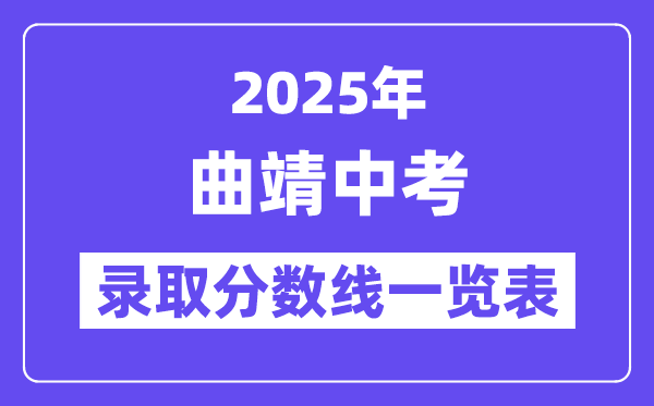 2025年曲靖中考各高中錄取分數線一覽表