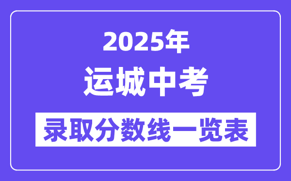 2025年運(yùn)城中考各高中錄取分?jǐn)?shù)線一覽表