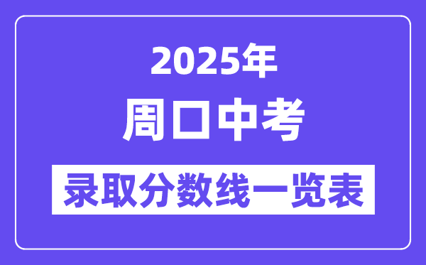 2025年周口中考各高中錄取分數線一覽表