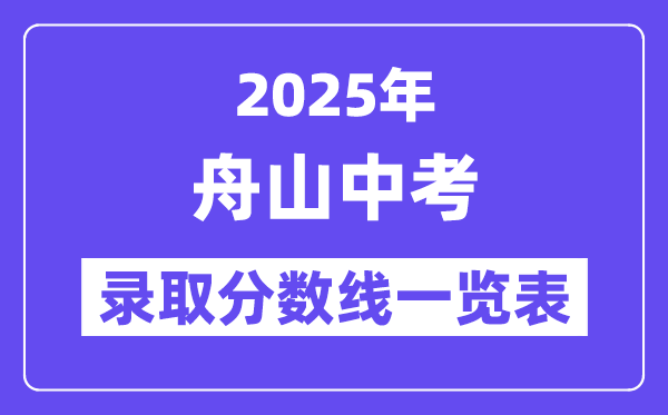 2025年舟山中考各高中錄取分數(shù)線一覽表