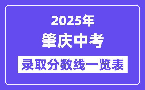 2025年肇慶中考各高中錄取分數線一覽表