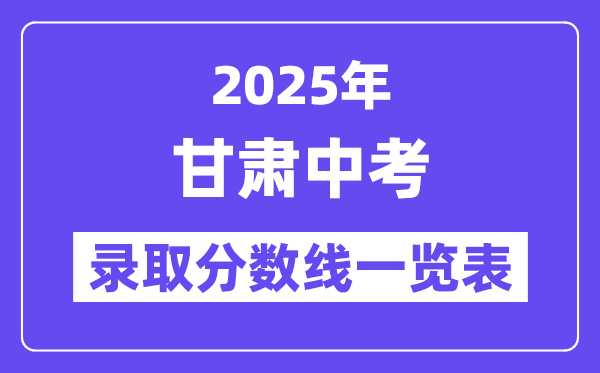 2025年甘肅中考錄取分數線一覽表,中考多少分能上高中？