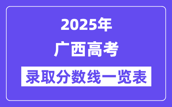 2025廣西高考各批次錄取分數線一覽表（含一本,二本,專科）