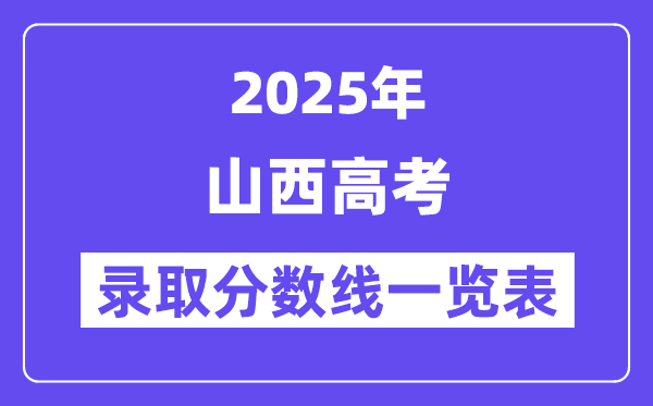 2025山西高考各批次錄取分?jǐn)?shù)線一覽表（含一本,二本,專科）