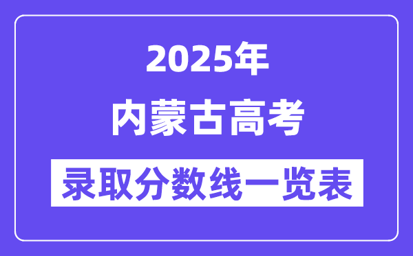 2025內(nèi)蒙古高考各批次錄取分?jǐn)?shù)線一覽表（含一本,二本,專科）