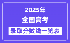 2025全國高考各批次錄取分數