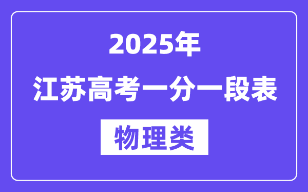 2025江蘇高考一分一段表(物理類)位次排名查詢